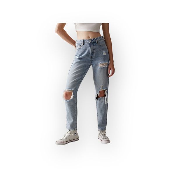 Pacsun Denim - Pacsun Women’s Medium Indigo Distressed Mom Jeans Sz 27